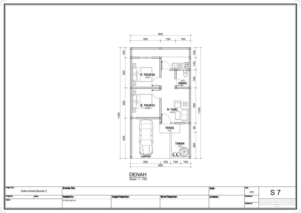 foto denah rumah tipe T-40 A-60 perumahan GRAHA AMERTA BOULEVARD