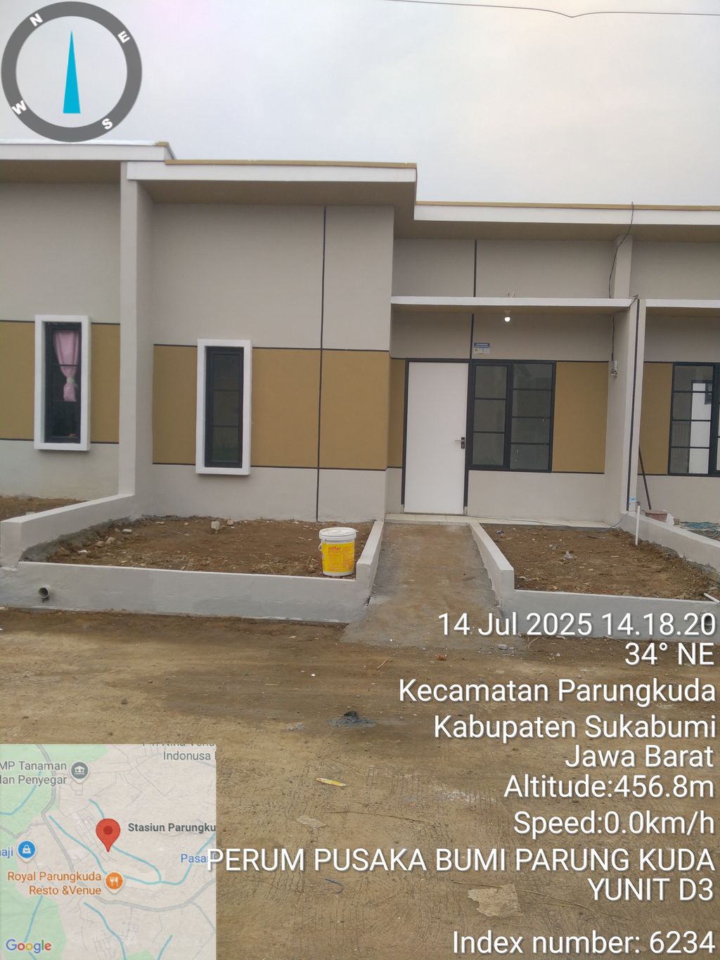 foto tampak rumah tipe 30/60 perumahan Pusaka Bumi Parungkuda Tahap 2