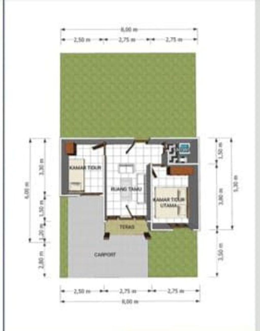 foto denah rumah tipe 36 (Subsidi 1) perumahan melody Garden 2