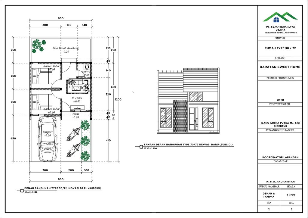 foto denah rumah tipe 30 perumahan BARATAN SWEET HOME