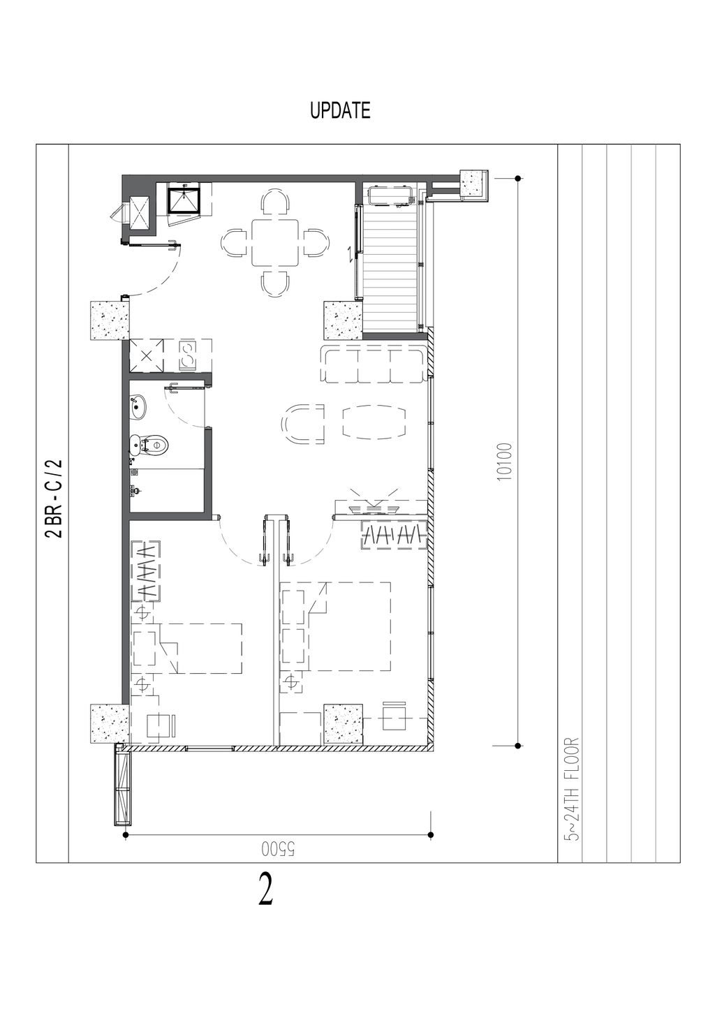 foto denah rumah tipe 2 BR C perumahan APARTEMEN ANWA RESIDENCE