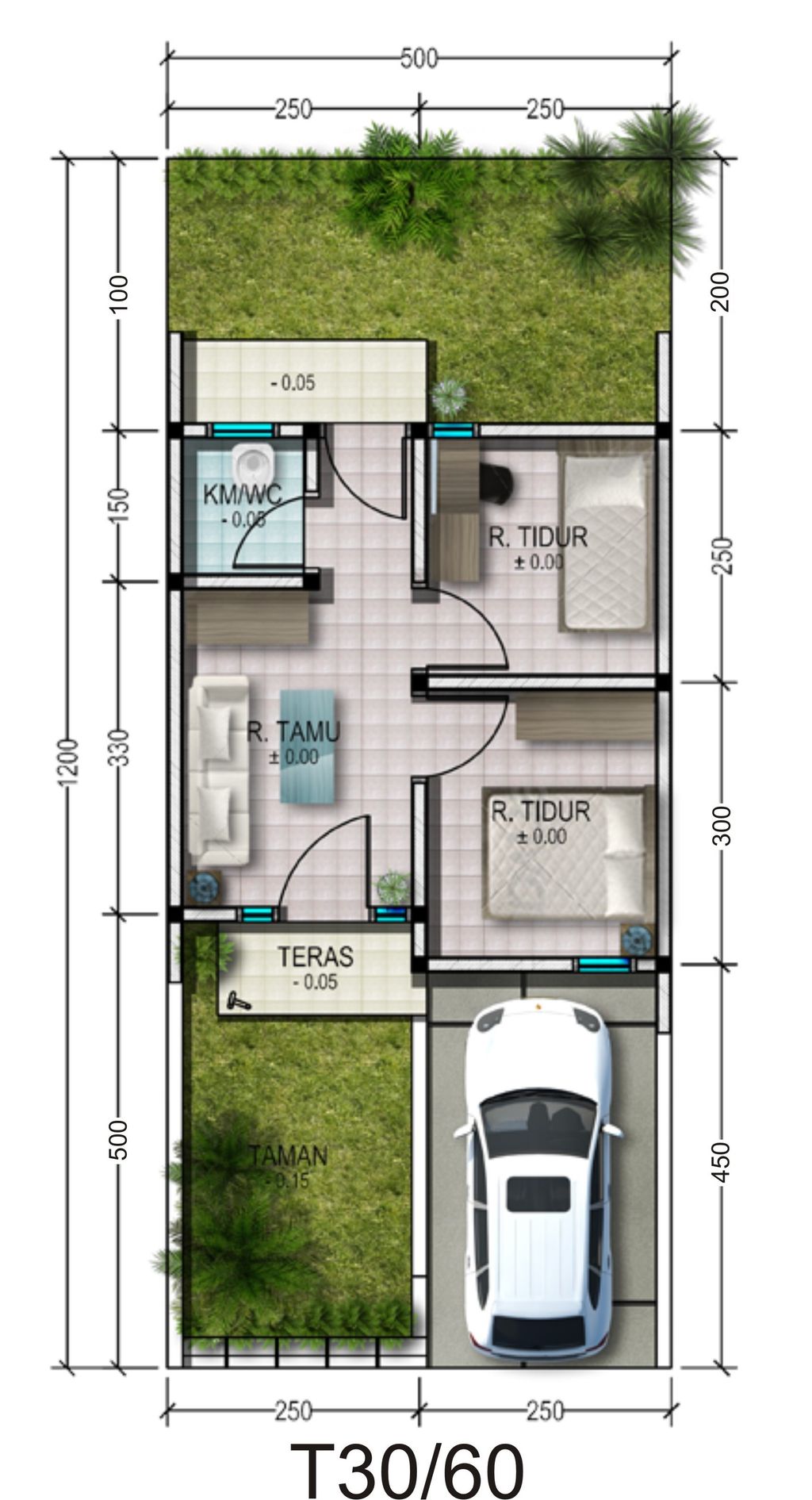 foto denah rumah tipe 30/60 perumahan Baros City View