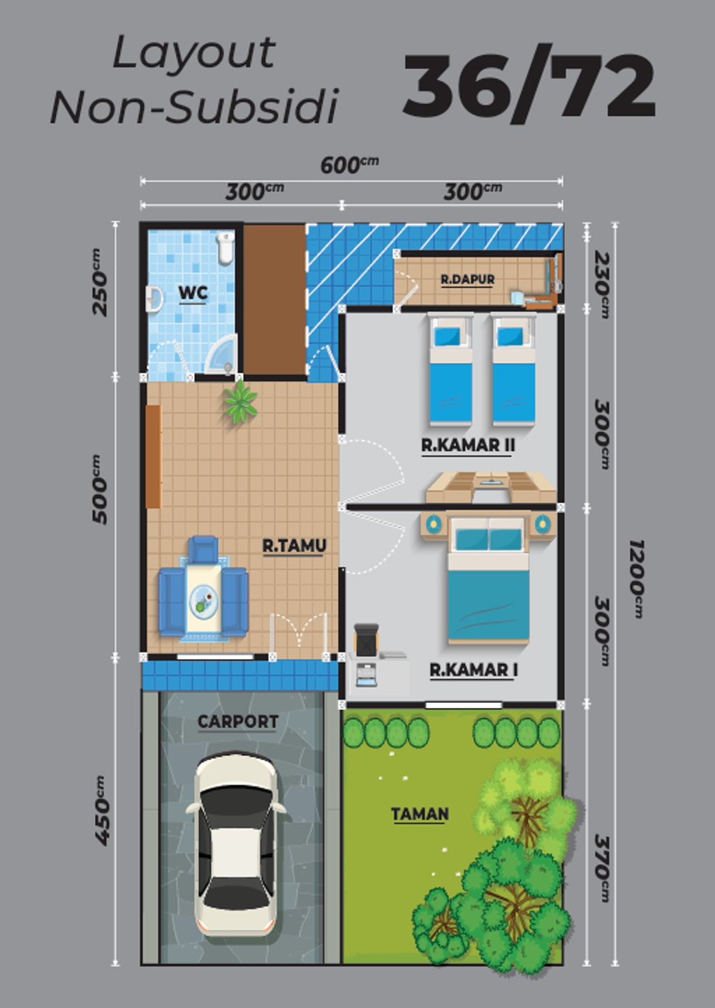 foto denah rumah tipe DTP C2 - 02 perumahan Green Emerald Parung Kuda
