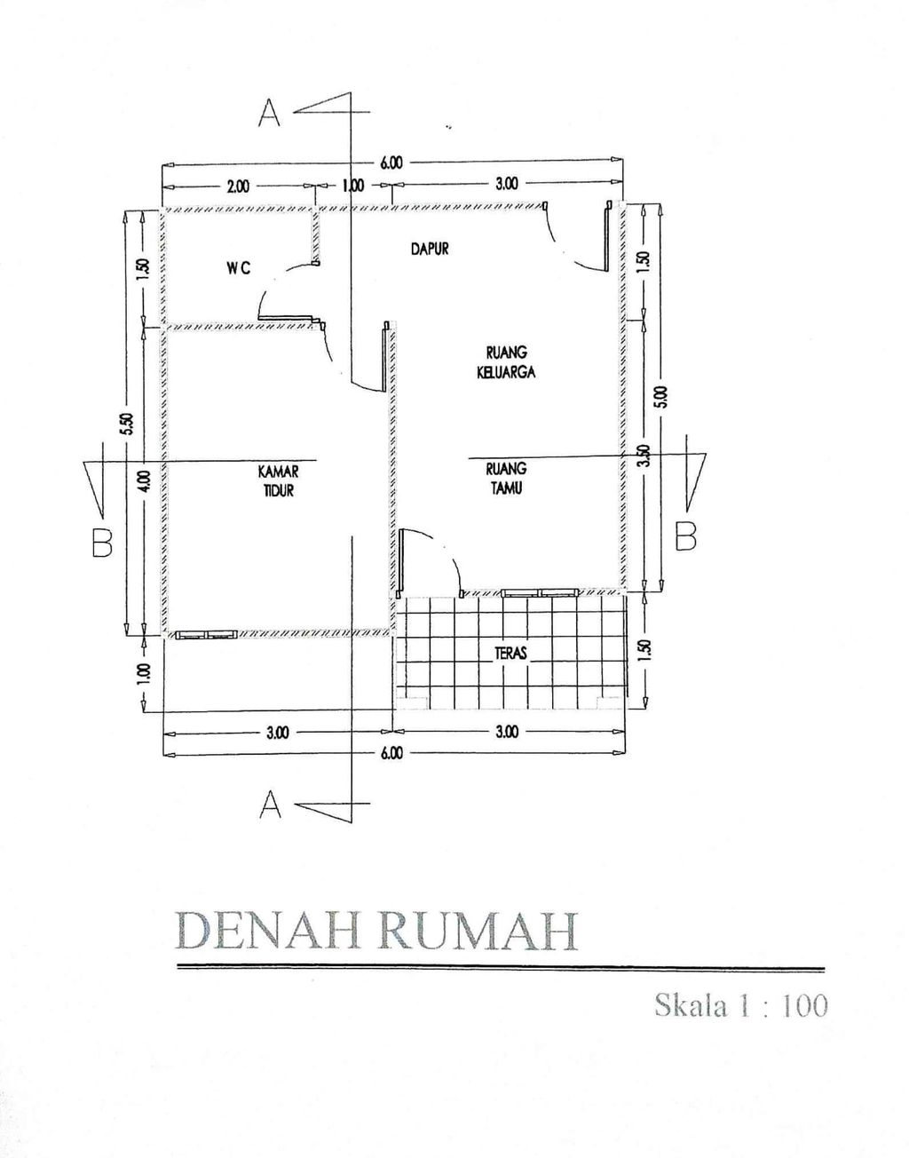 foto denah rumah tipe 36 perumahan BUMI SERDAM INDAH BLOK QR