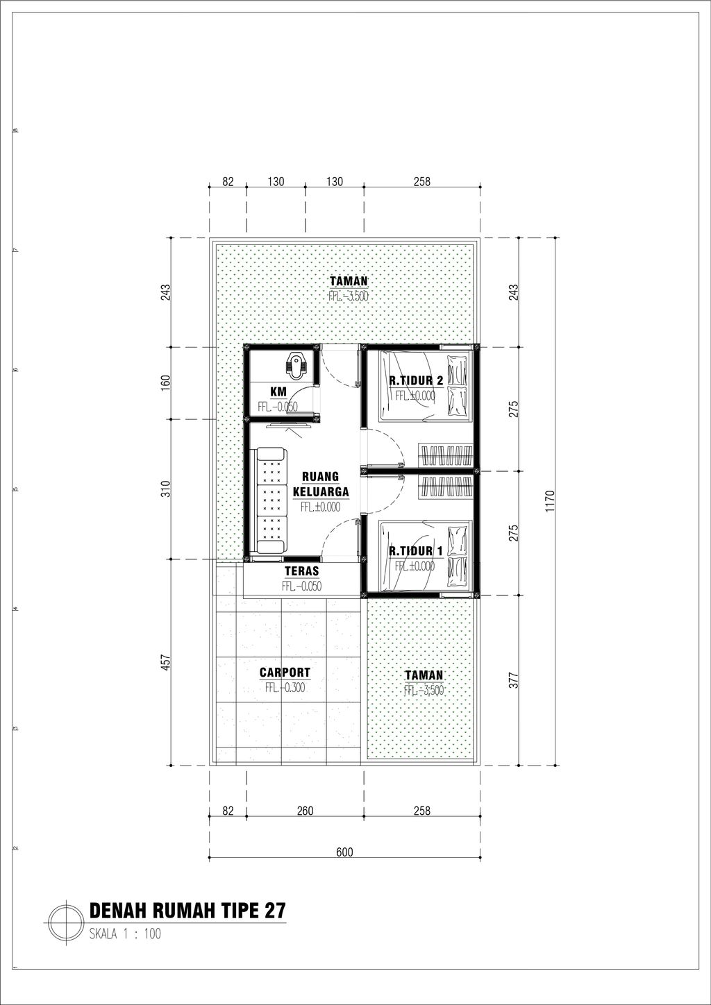 foto denah rumah tipe 28 perumahan CATELYA GARDEN