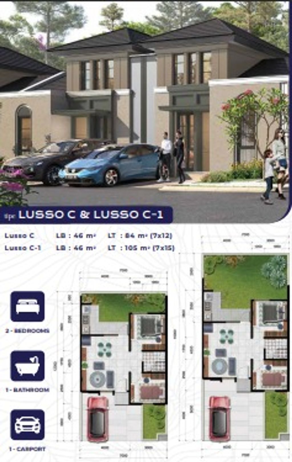 foto tampak rumah tipe LUSSO C IRR - STANDARD perumahan CITRA RAYA - RUKO THE AVENUE