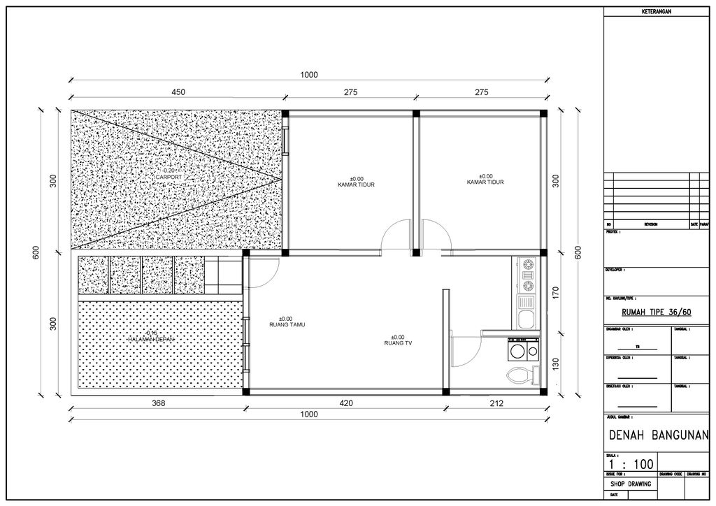 foto denah rumah tipe Subsidi 36/60 perumahan Parakan Muncang Residence