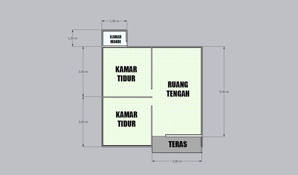 foto denah rumah tipe RSH 36 Update perumahan ABI GURUN LAWEH 2