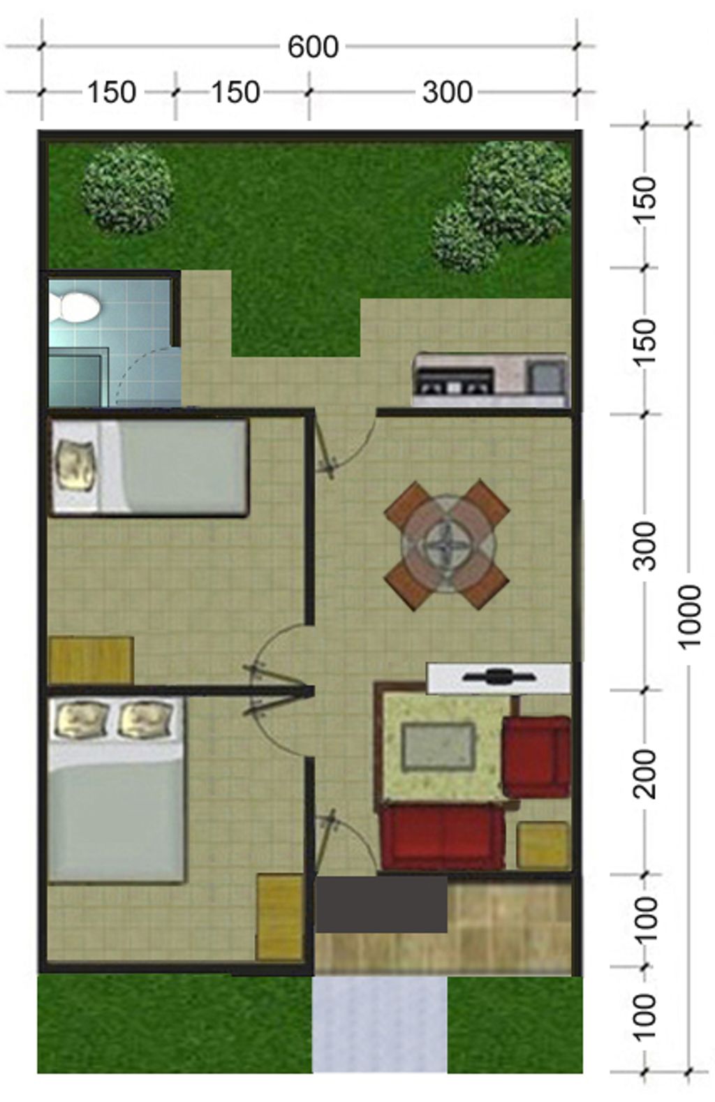 foto denah rumah tipe Nuri 36 - 2024 perumahan BUMI DAMAI REGENCY