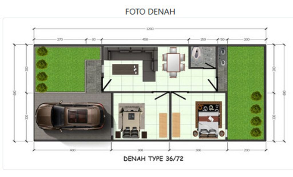 foto denah rumah tipe 36 perumahan AQILA RESIDENCE