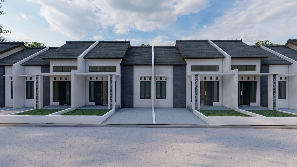 foto tampak rumah tipe 36 perumahan HUNIAN USWAH