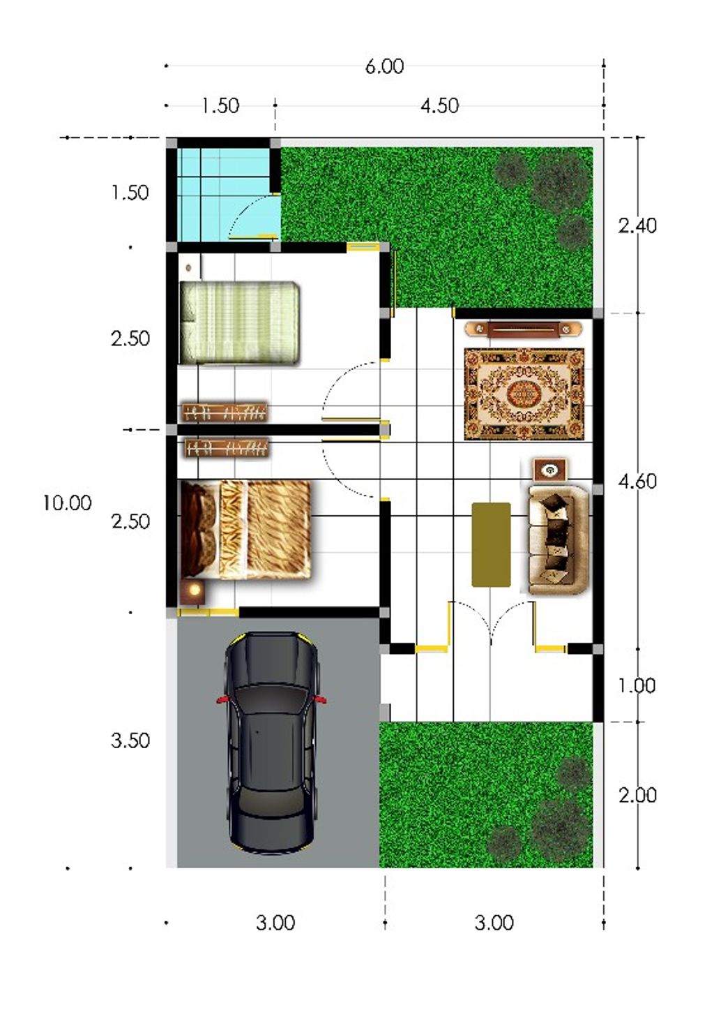 foto denah rumah tipe 36 perumahan HUNIAN USWAH