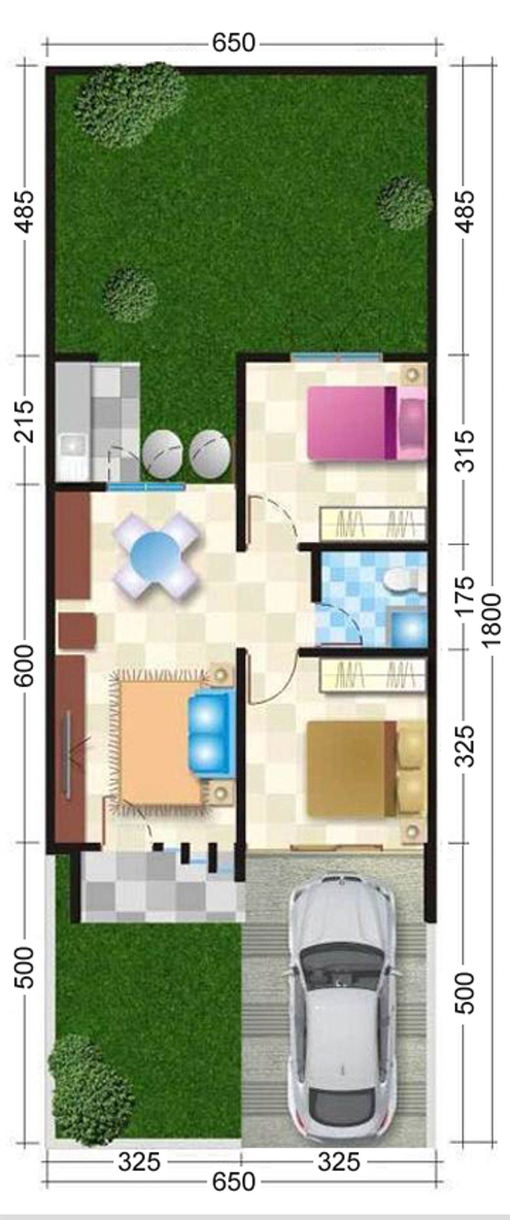 foto denah rumah tipe Cenderawasih 60 - 2021 perumahan BUMI DAMAI REGENCY