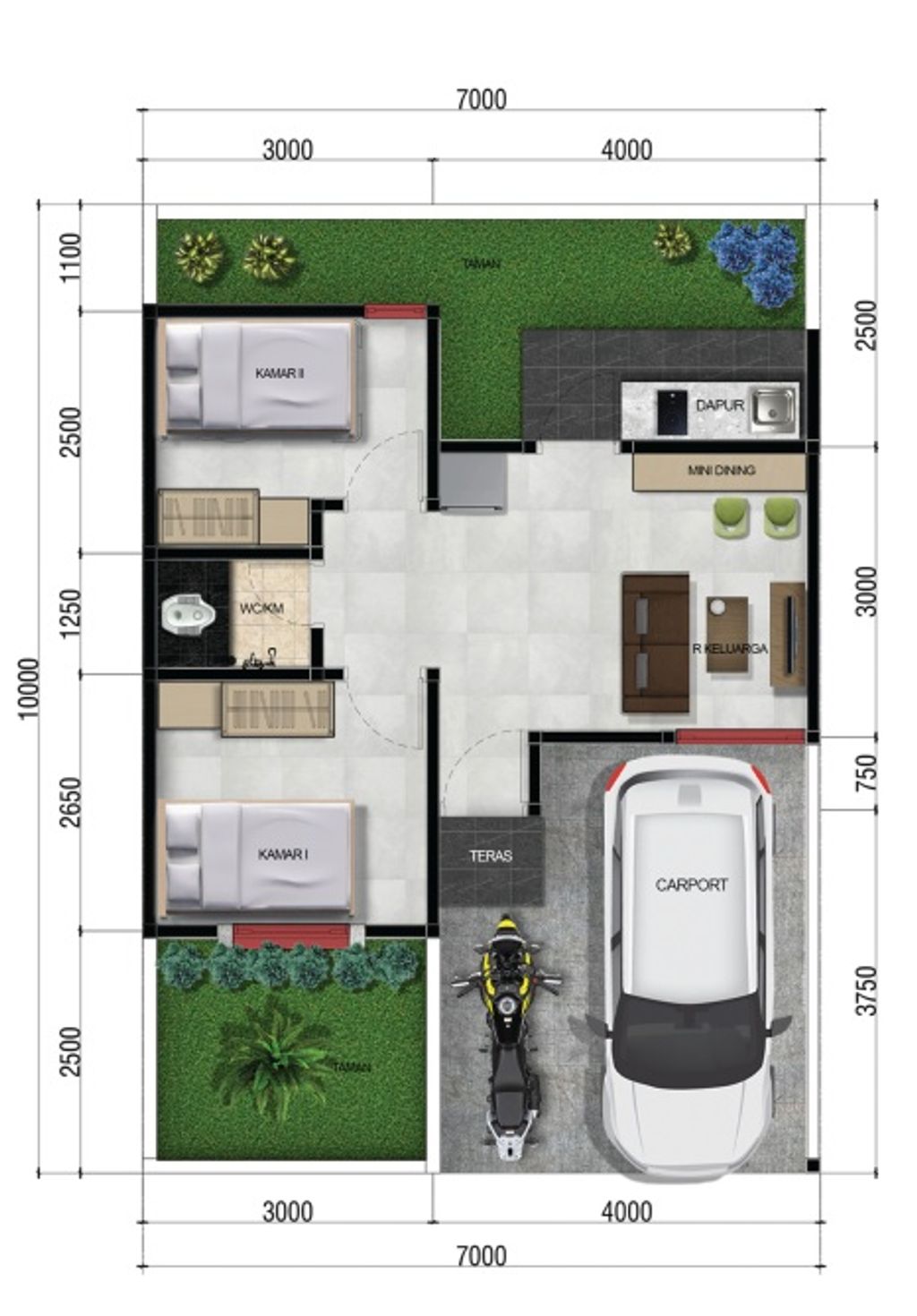 foto denah rumah tipe 32/70 perumahan CORDOVA EMERALD ESTATE