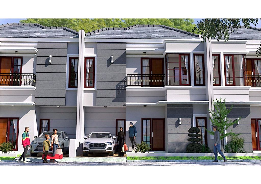 foto tampak rumah tipe 65 perumahan BUKIT CEMARA TIDAR CLUSTER PINE HILL
