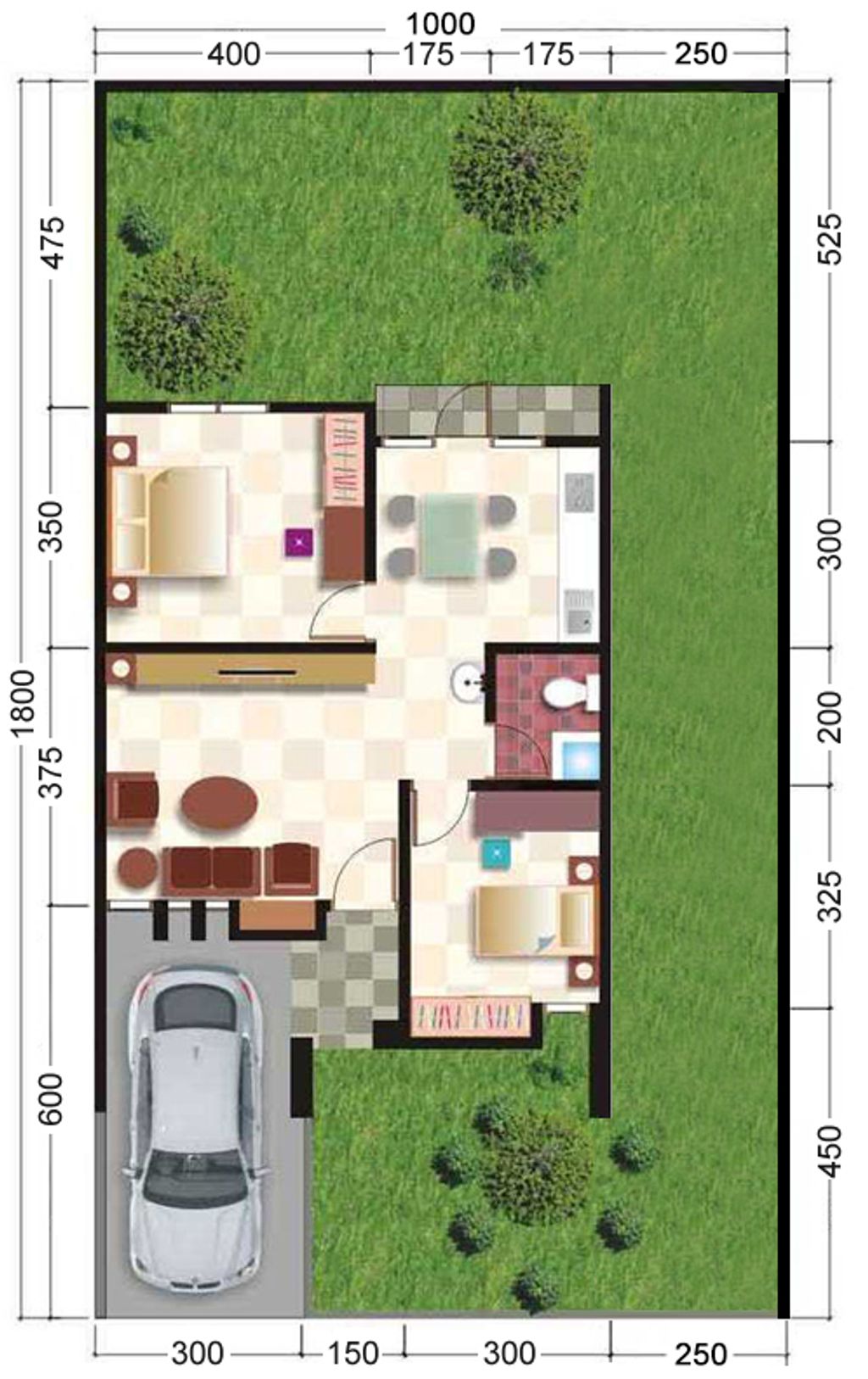 foto denah rumah tipe Sapphire 70 - K01 hook perumahan Polim Regency