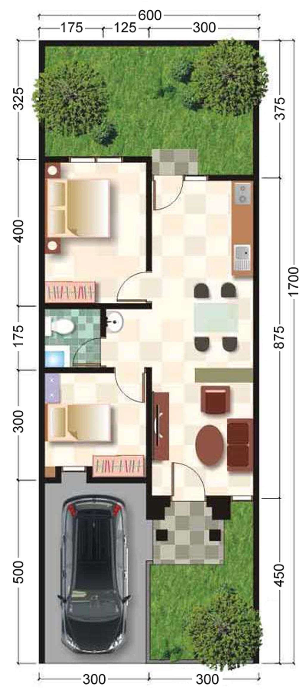 foto denah rumah tipe Ruby 60 - 2012 perumahan Polim Regency