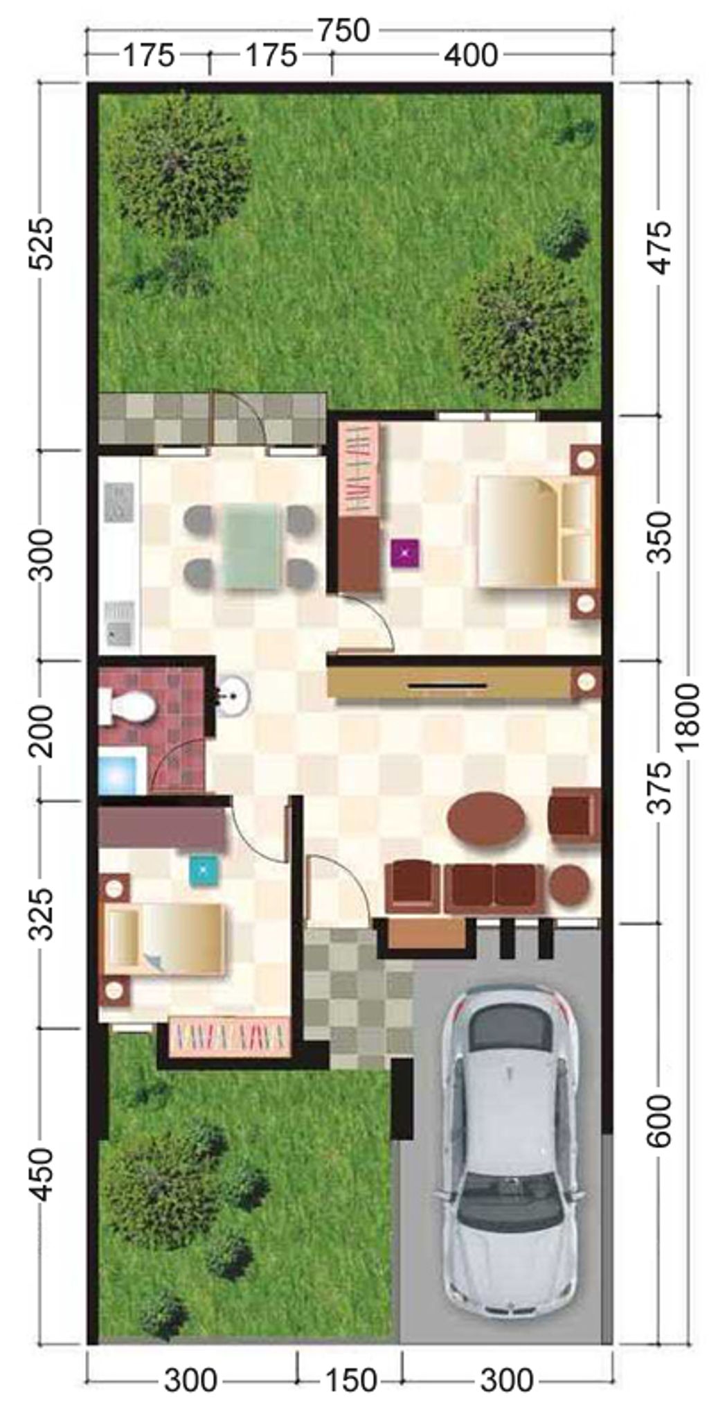 foto denah rumah tipe Sapphire 70 - D17 perumahan Polim Regency