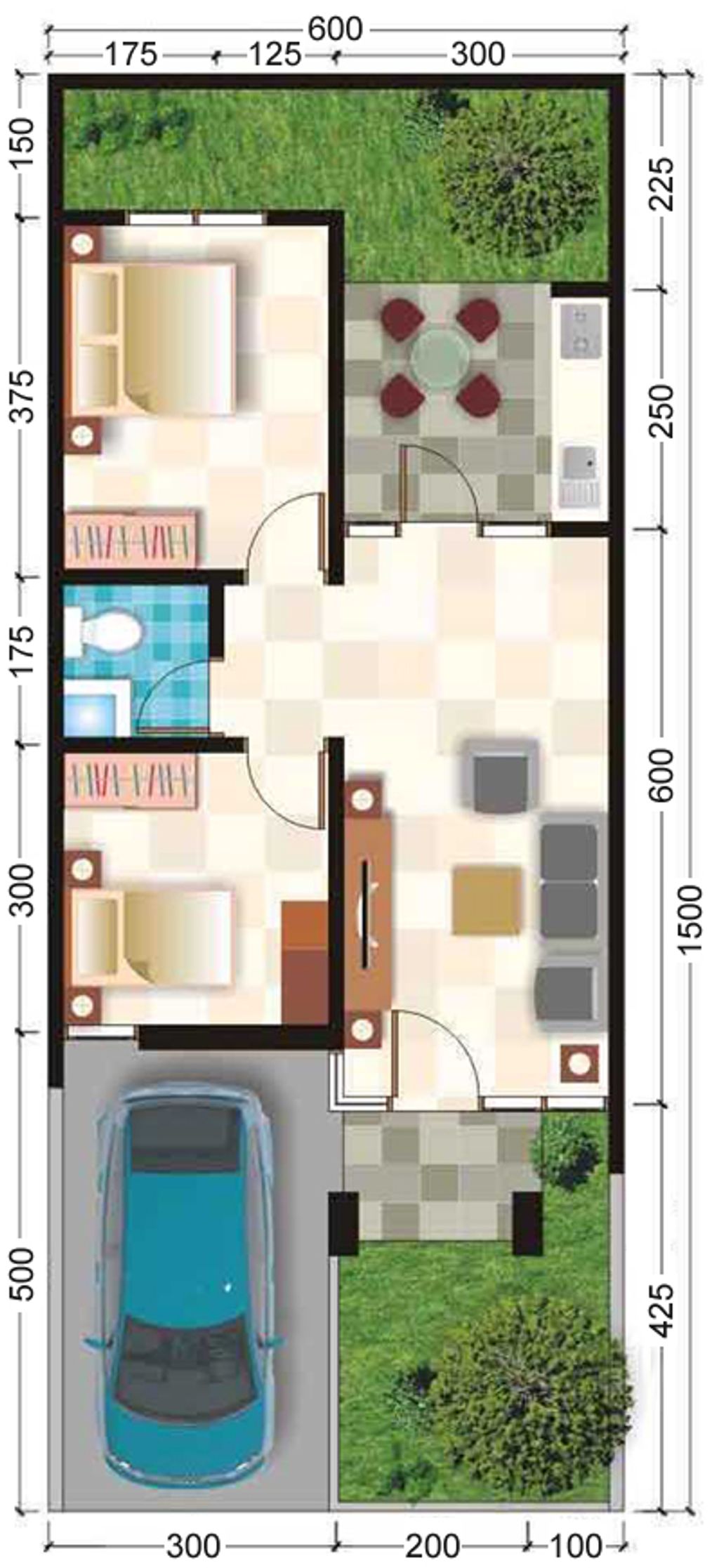 foto denah rumah tipe Jade 54 - 2012 perumahan Polim Regency