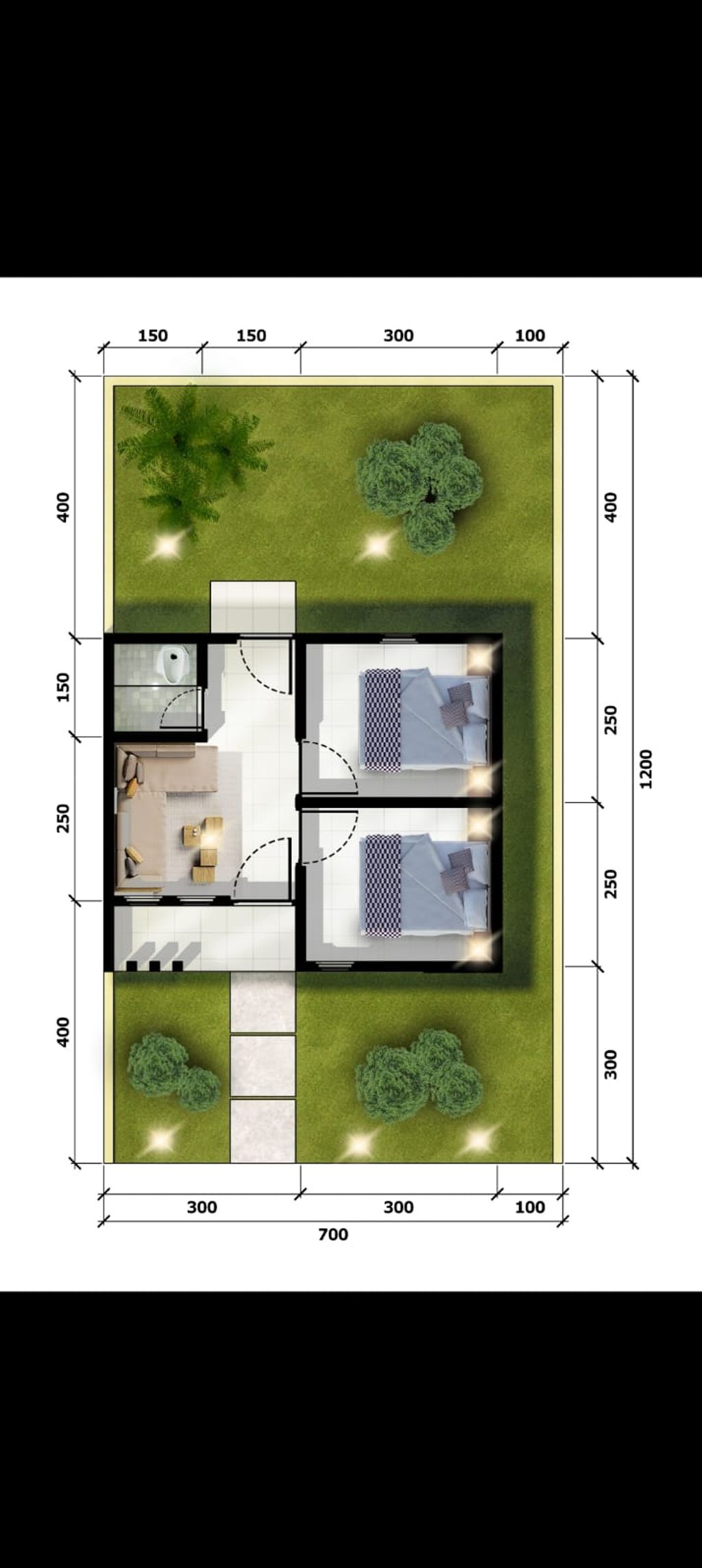 foto denah rumah tipe RS. 36/84 (KOMERSIL) perumahan Perumnas Besang Asri Residence