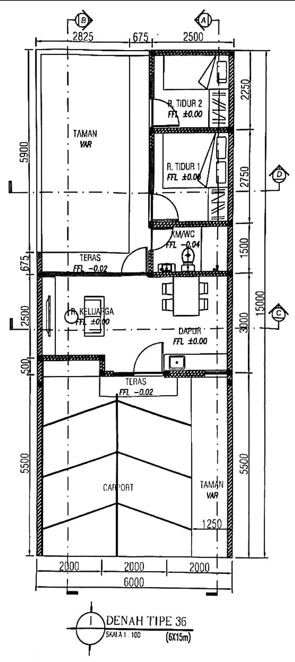 foto denah rumah tipe 36/84 KK-01 perumahan KEBONSARI MANSION
