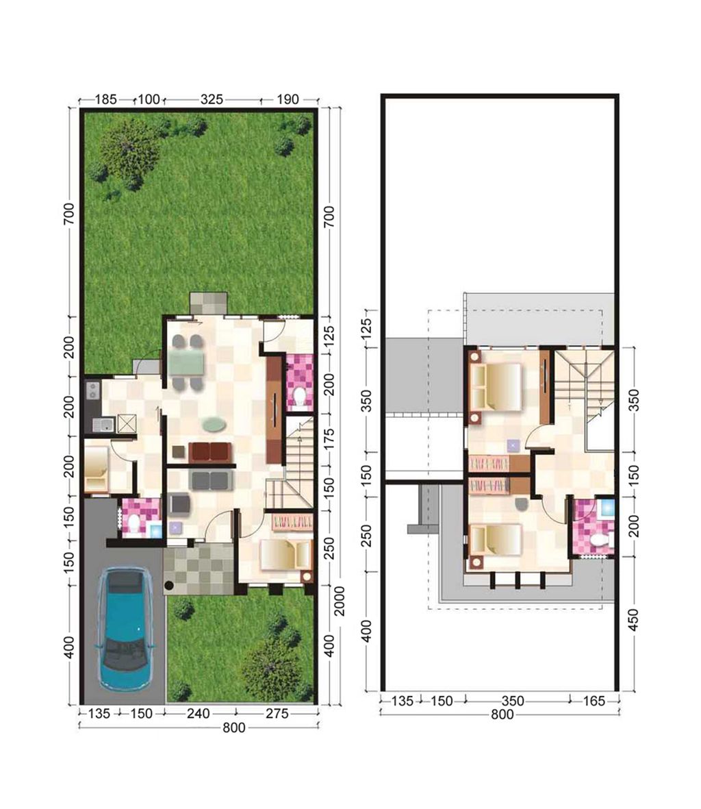 foto denah rumah tipe Diamond 80 - C21 perumahan Polim Regency