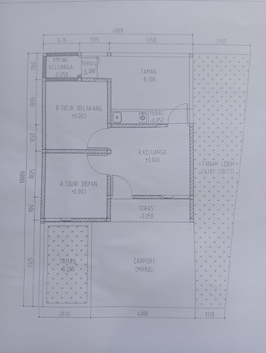 foto denah rumah tipe 30/77 perumahan Puri Sava Waringinkurung Tahap 3