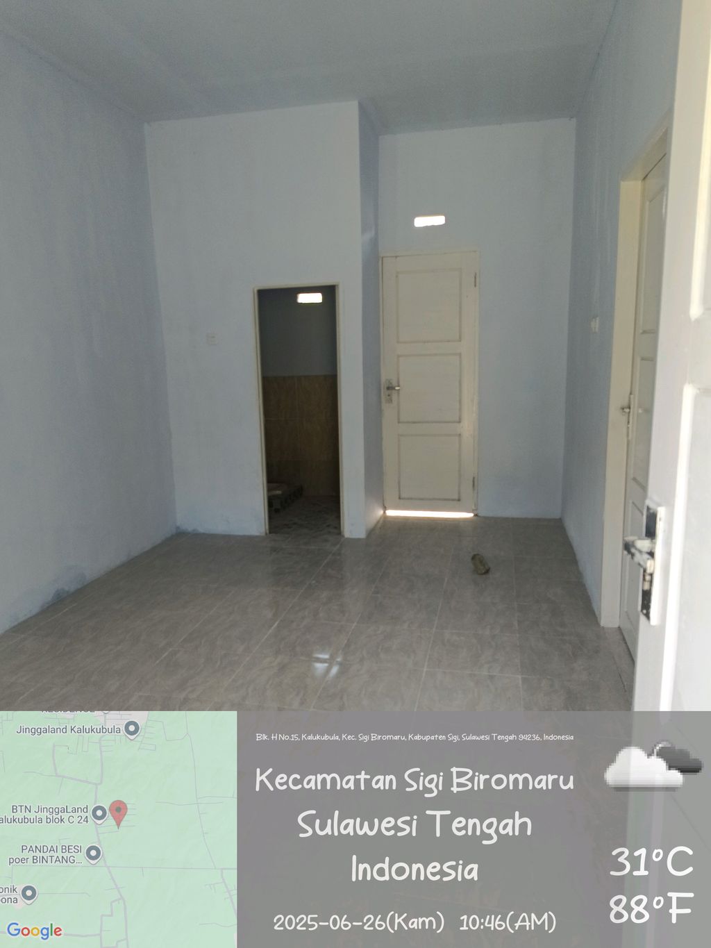 foto tampak rumah tipe 36/160 perumahan THE PALUPI SQUARE