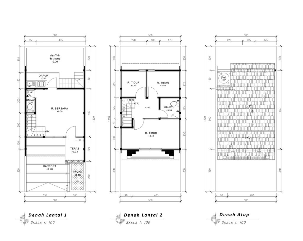 foto denah rumah tipe 54 Compact Classic CL (485) perumahan G-Land Padalarang Residence 3