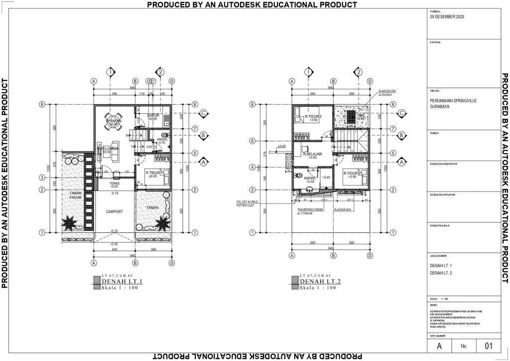 foto denah rumah tipe IRIS perumahan SPRINGVILLE RESIDENCE 2 PHASE