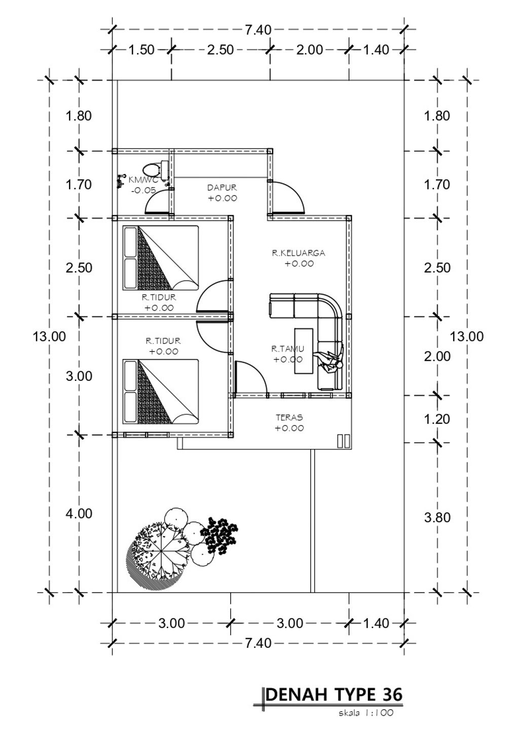 foto denah rumah tipe RSH 36 perumahan WIRA KARYA LESTARI 5