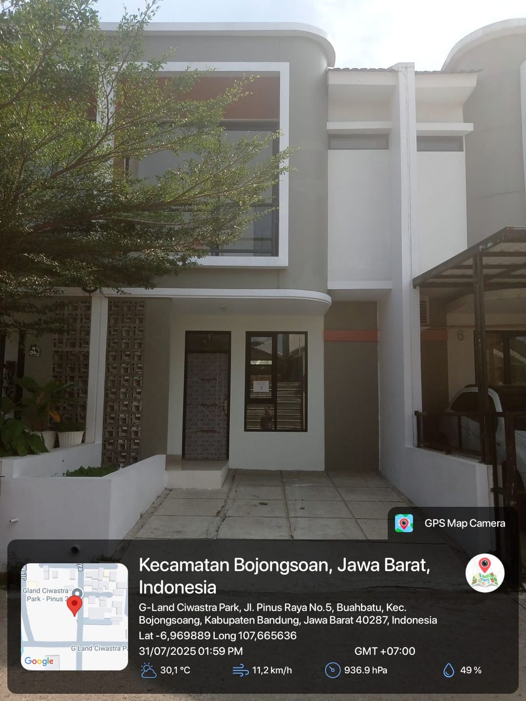 foto tampak rumah tipe 60 Compact Teras Balkon (592) perumahan G-Land Ciwastra Park