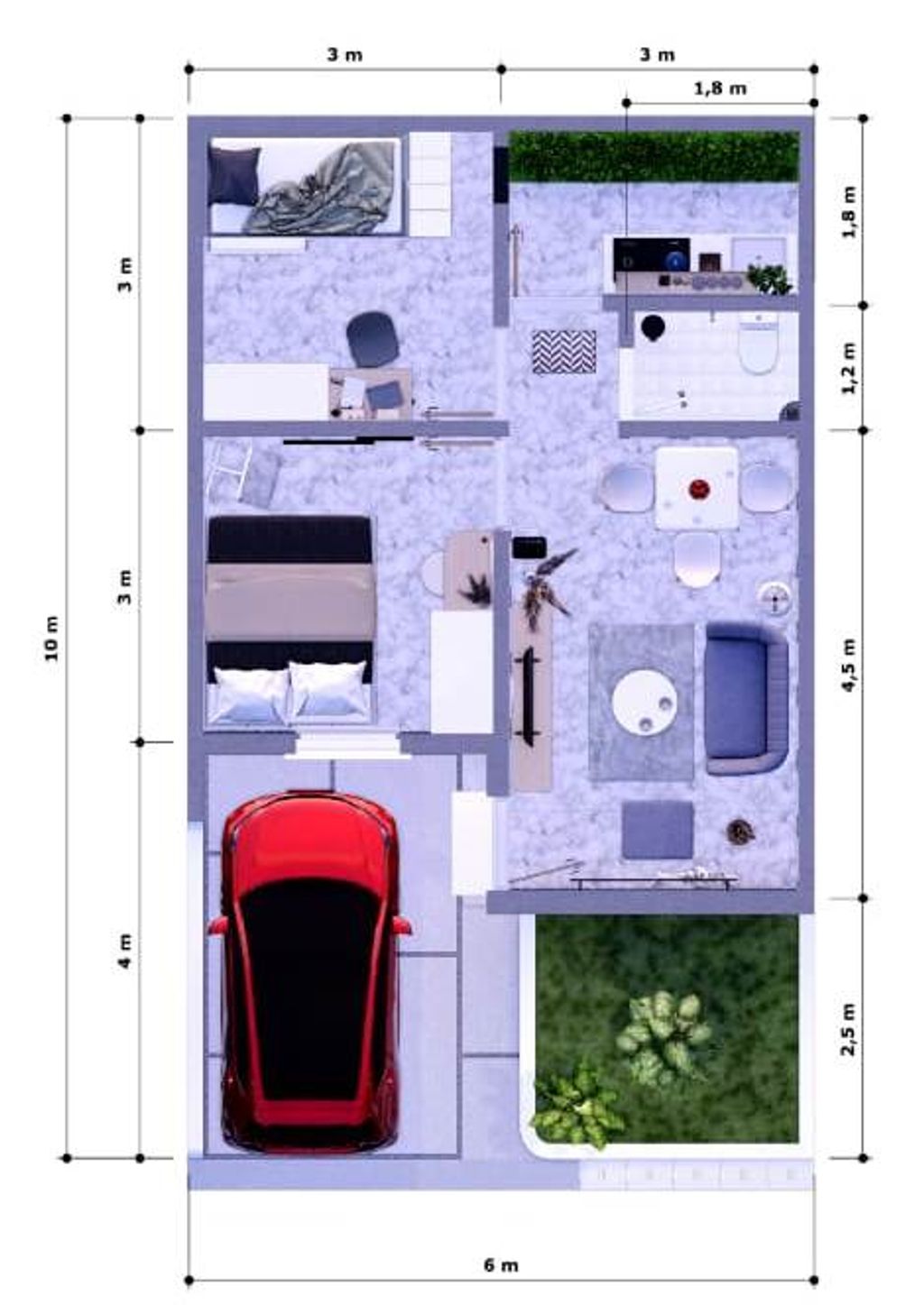 foto denah rumah tipe 36/60 perumahan ASBRI REGENCY CIMURAH