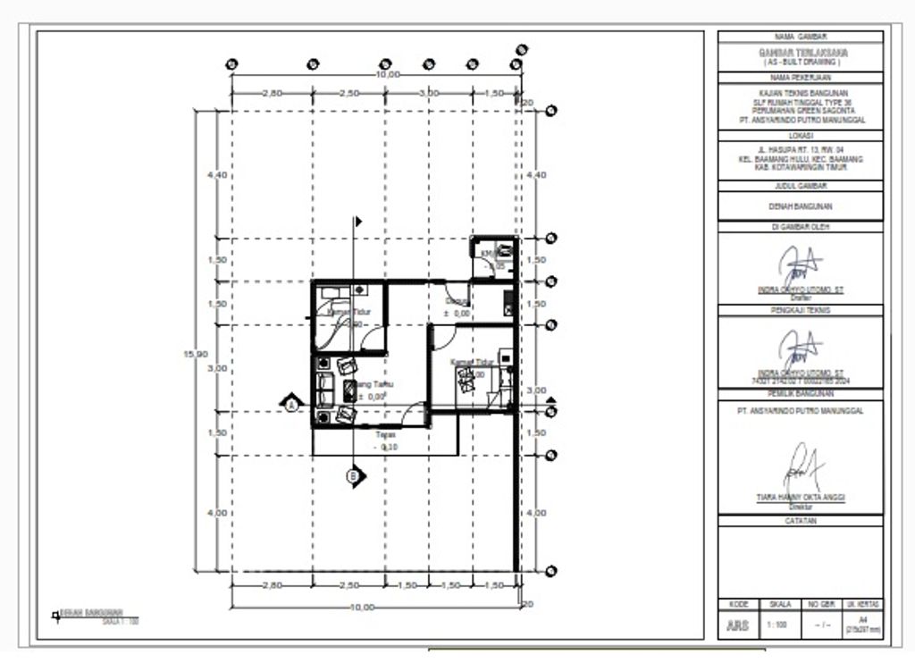 foto denah rumah tipe Rumah Tinggal Tunggal 36 perumahan Green Sagonta
