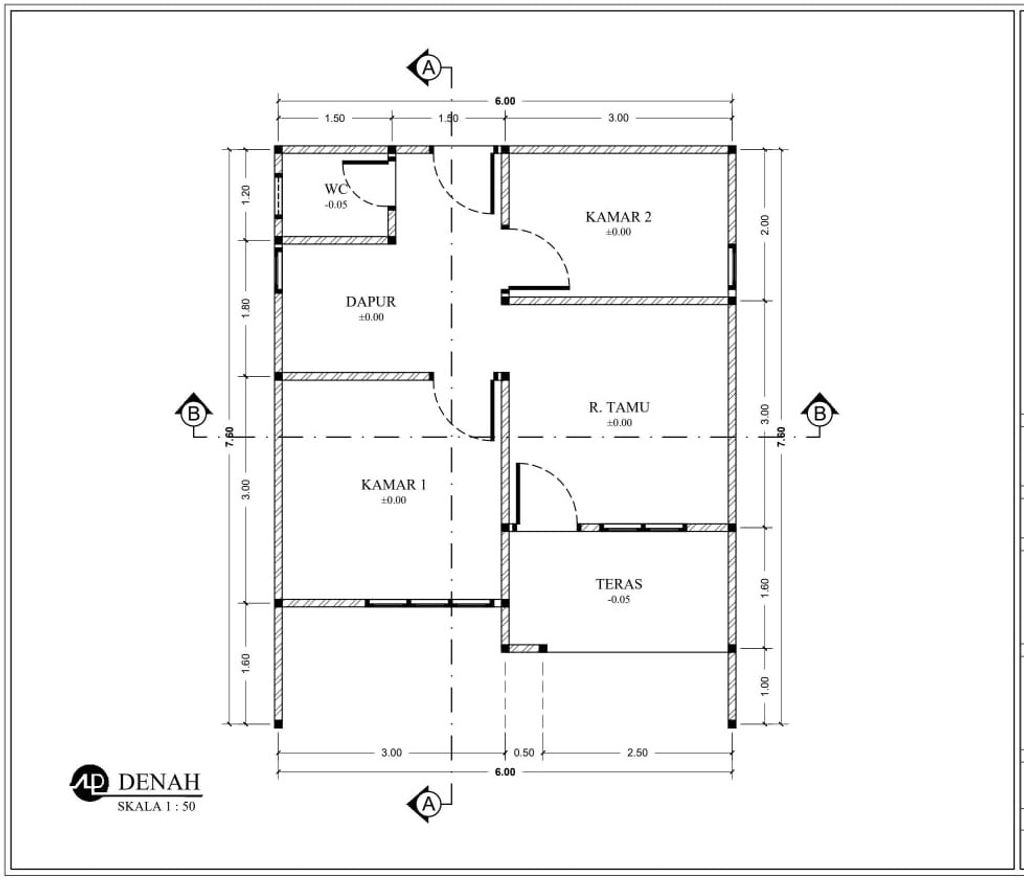 foto denah rumah tipe 36 perumahan Griya Hujan Emas