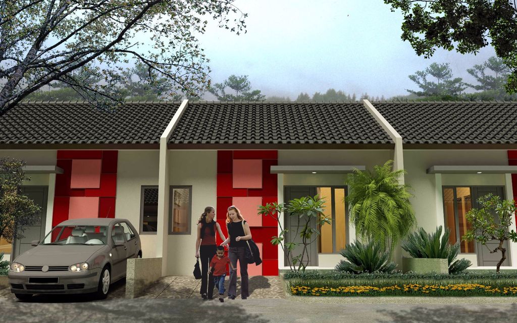 foto tampak rumah tipe Mahoni perumahan Bumi Indah Cluster Parahyangan