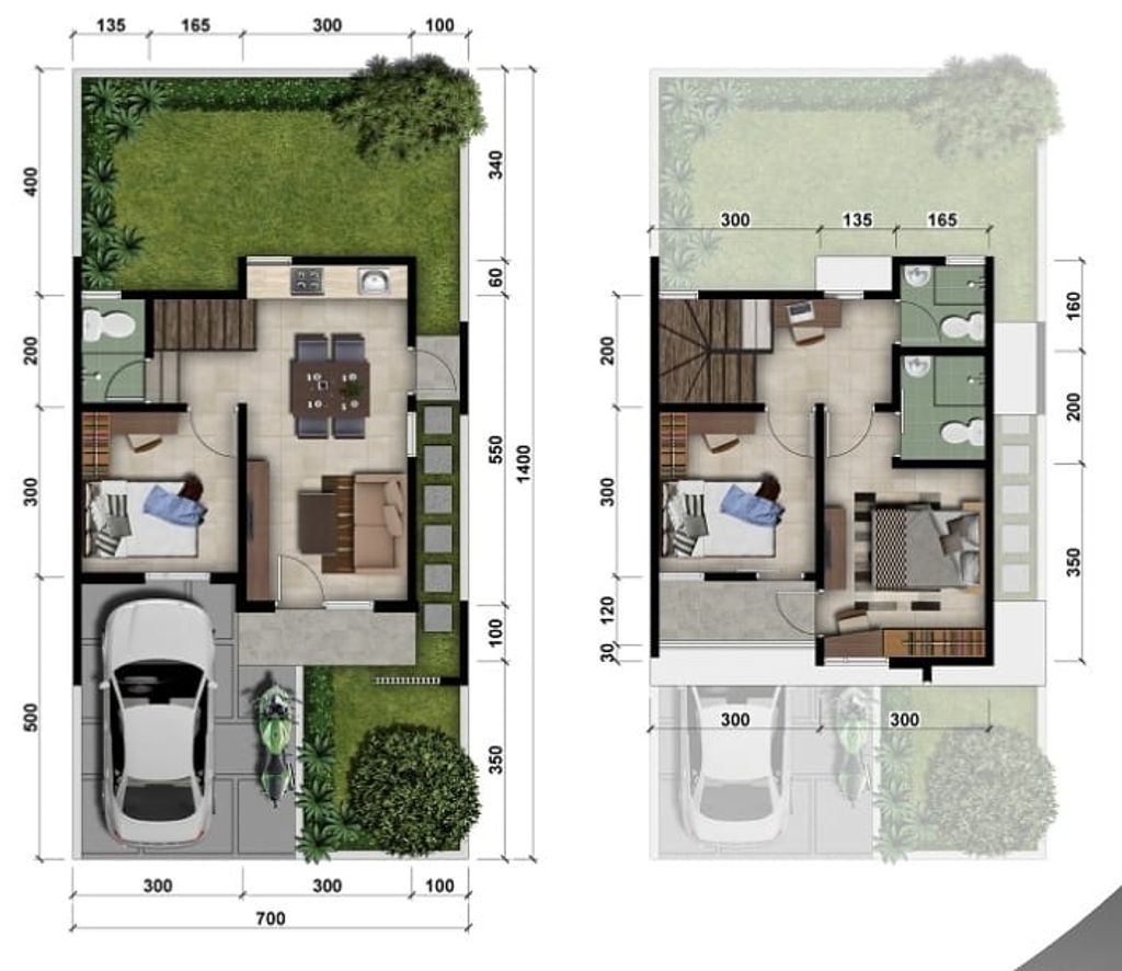 foto denah rumah tipe 75 perumahan The Nest Sanctuary