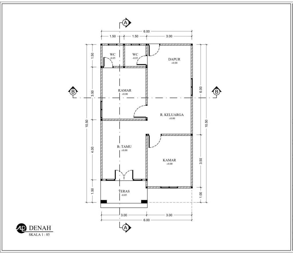 foto denah rumah tipe 60 perumahan Griya Hujan Emas
