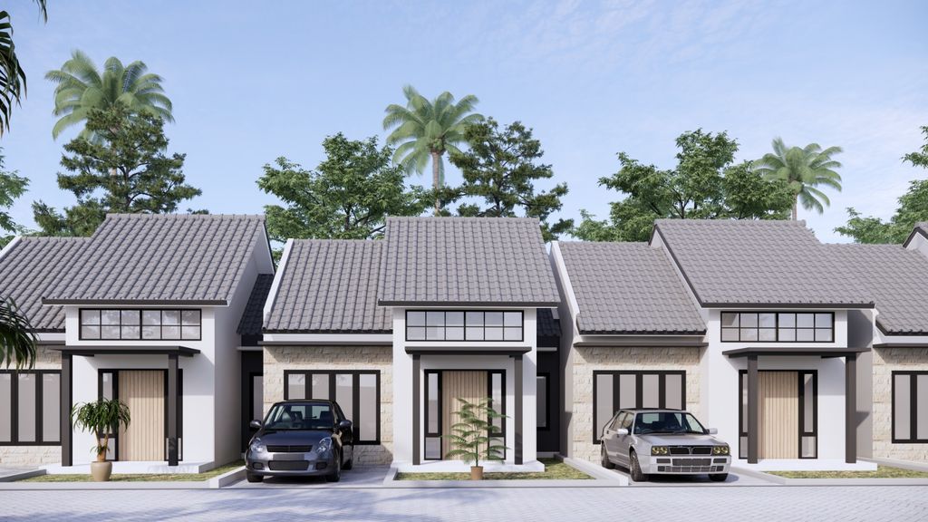 foto tampak rumah tipe 45 perumahan GRIYA KENZIE II TONJONG
