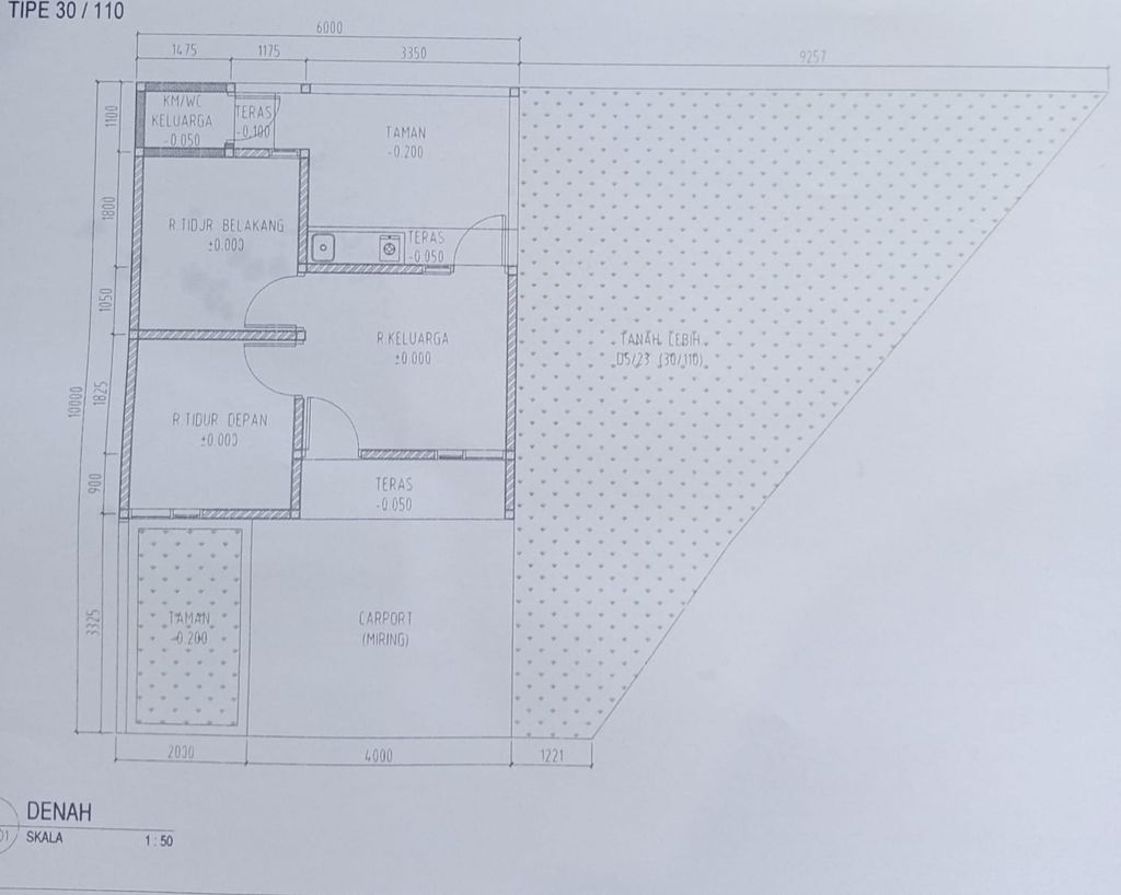 foto denah rumah tipe 30/110 perumahan Puri Sava Waringinkurung Tahap 3