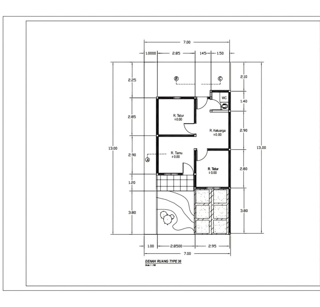 foto denah rumah tipe 36 perumahan ALAM KEMUNING RESIDENCE