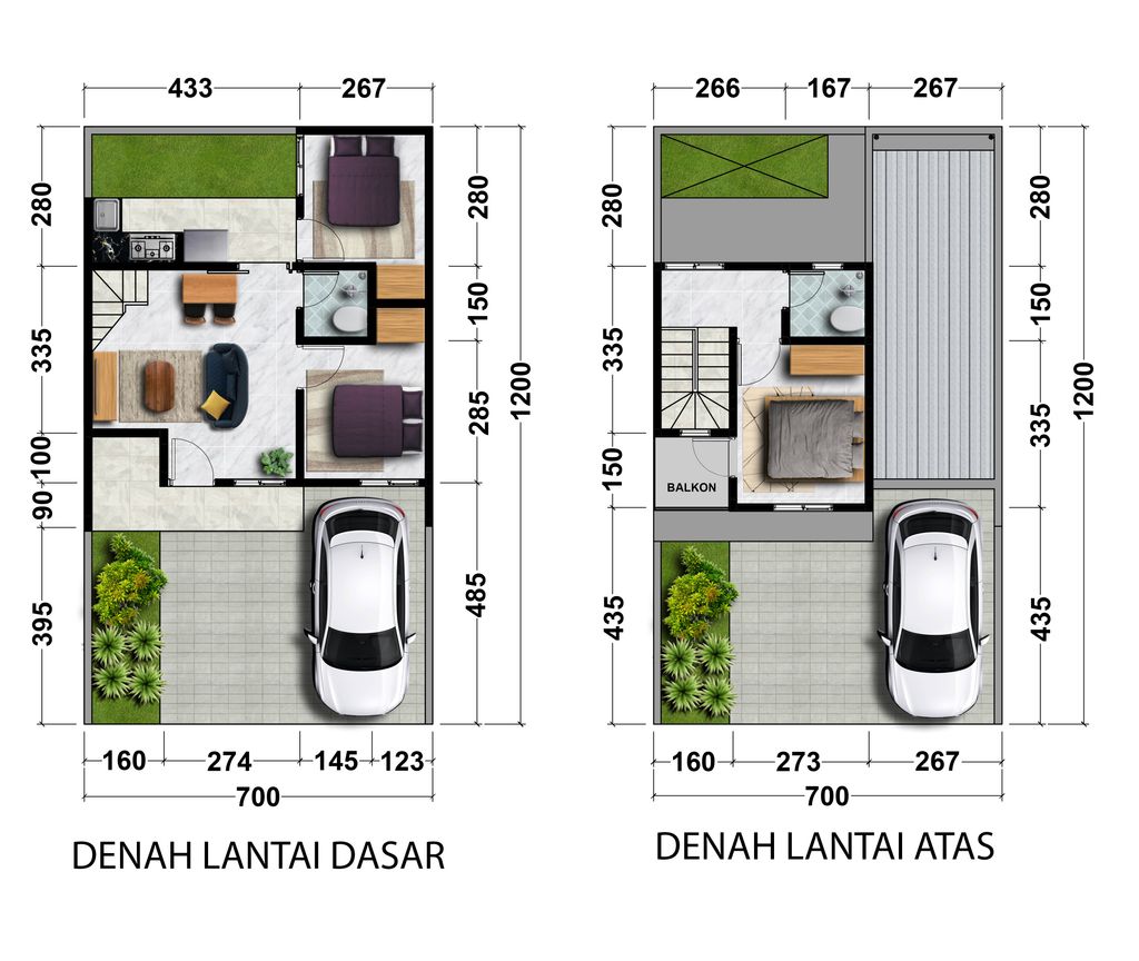foto denah rumah tipe 60 perumahan CLUSTER SIRANDA VIEW