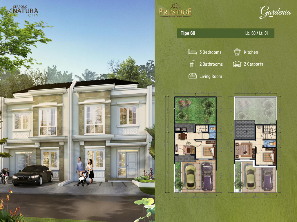 foto denah rumah tipe NG3-0015 perumahan SERPONG NATURA CITY