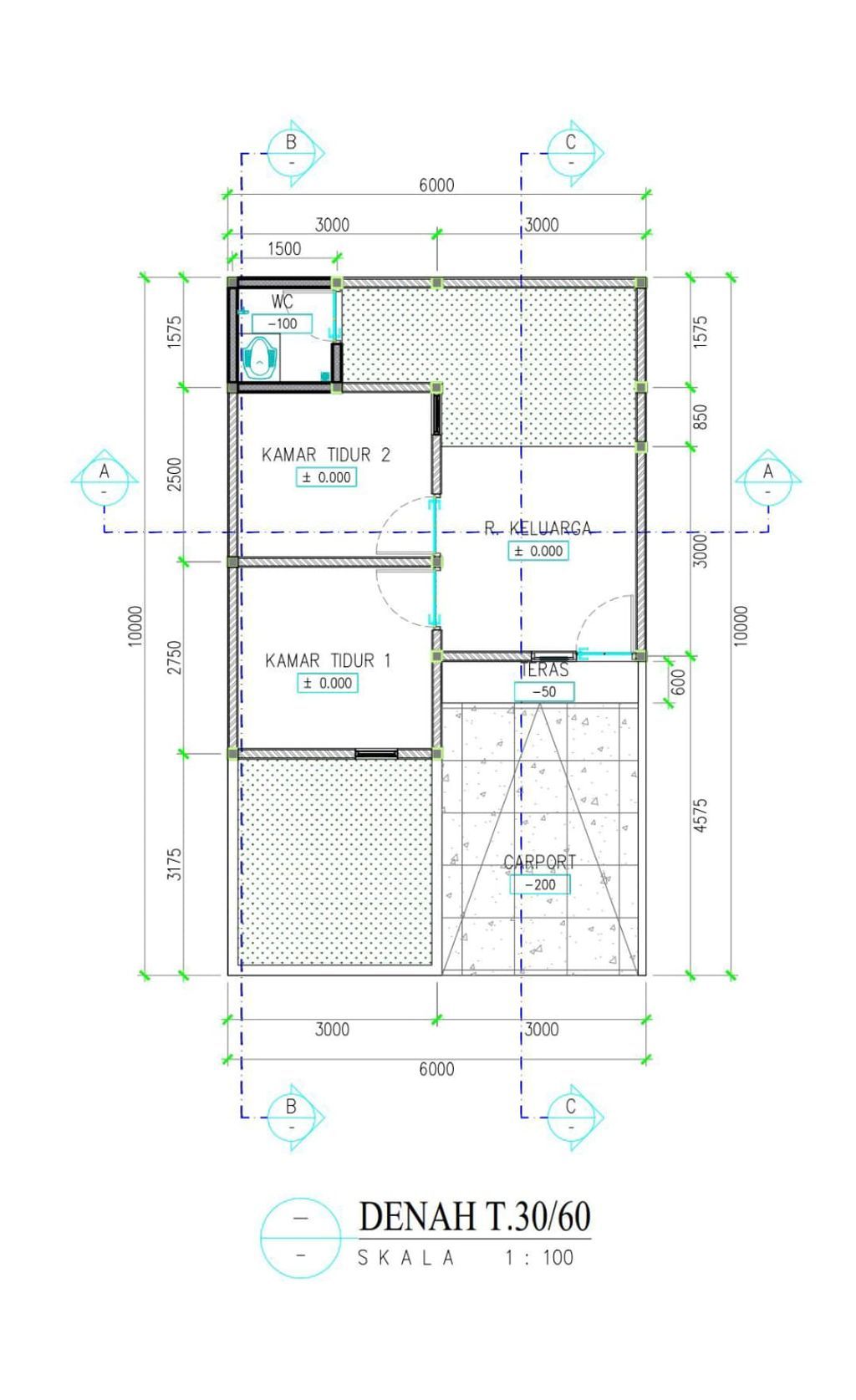 foto denah rumah tipe 30/62 perumahan GRAND NUANSA KANDEMAN