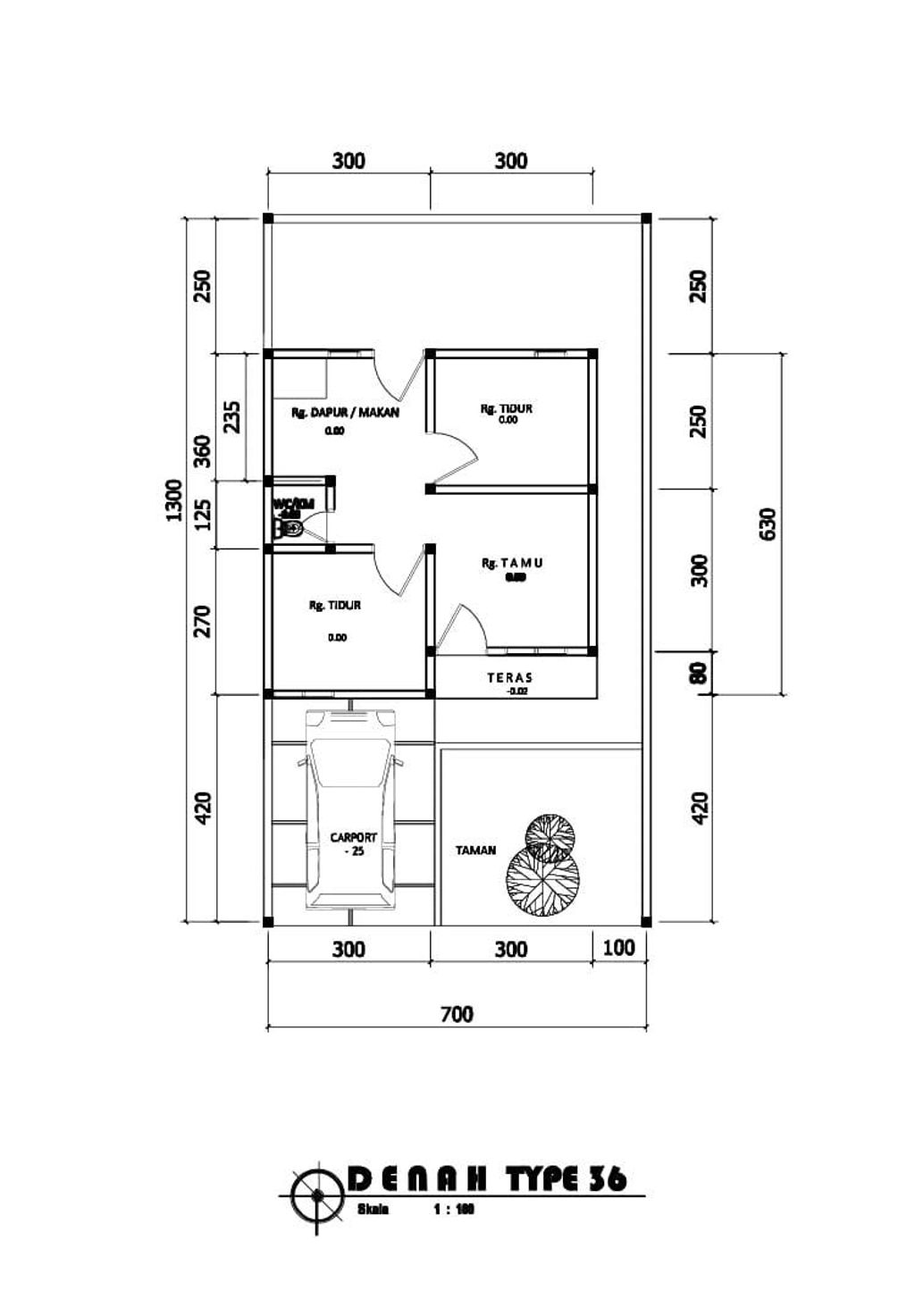 foto denah rumah tipe 36 perumahan NUR HIDAYAH PERMAI