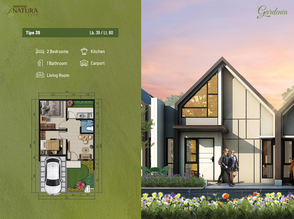 foto denah rumah tipe NG7-0023 perumahan SERPONG NATURA CITY