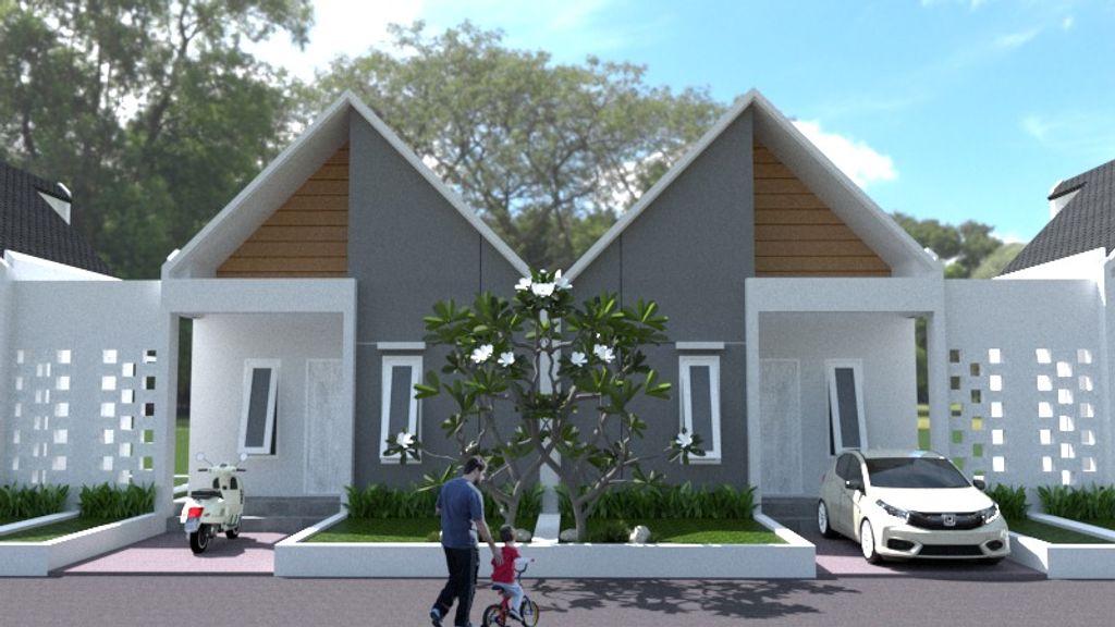 foto tampak rumah tipe 30/70 perumahan PURI GNADE KULON PROGO