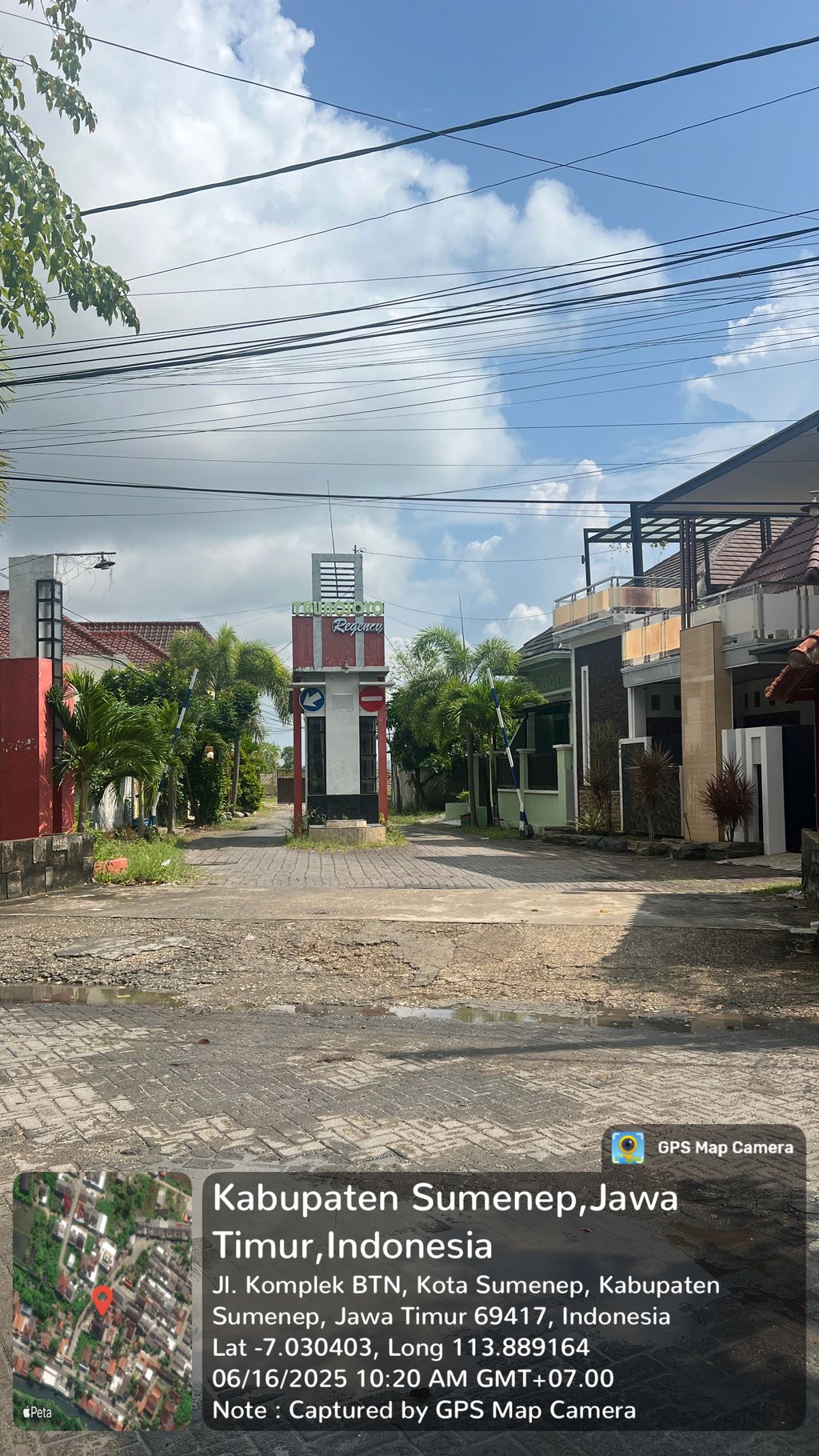 foto gerbang perumahan Trunojoyo Regency Sumenep