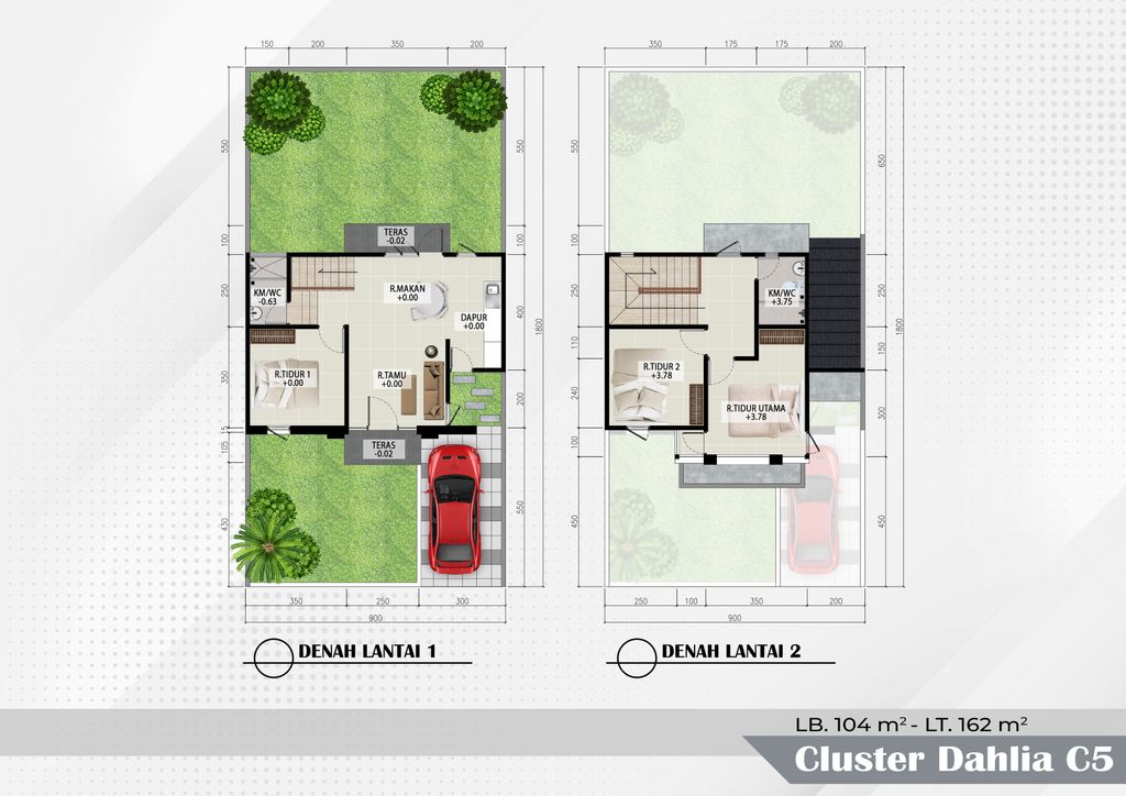 foto denah rumah tipe DANDELIUM perumahan Mandiri Residence