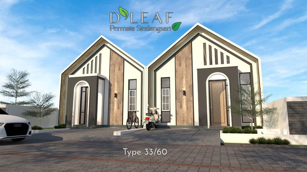foto tampak rumah tipe Garnet (2545) perumahan DLEAF PERMATA SINDANGSARI